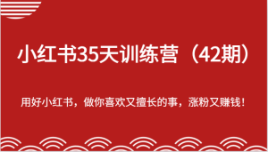 小红书35天训练营(42期)-用好小红书,做你喜欢又擅长的事,涨粉又赚钱!-LH资源分享网