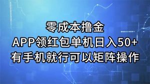 （11545期）零成本撸金，APP领红包，单机日入50+，有手机就行，可以矩阵操作-LH资源分享网