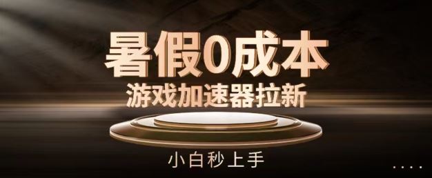 暑假0成本游戏加速器拉新，小白秒上手，无需投资【揭秘】-LH资源分享网