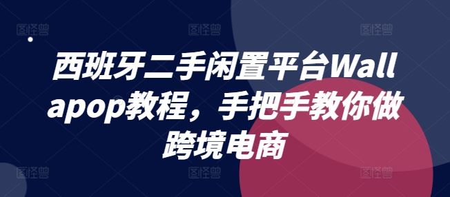 西班牙二手闲置平台Wallapop教程，手把手教你做跨境电商-LH资源分享网