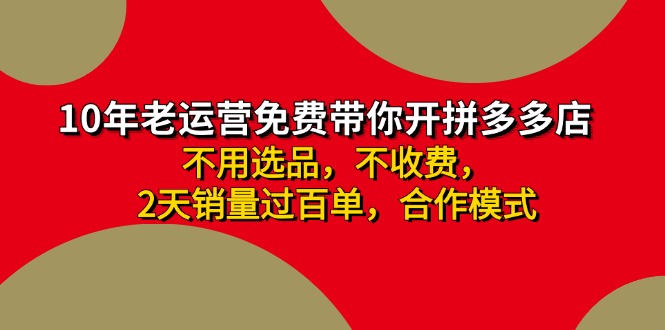 （11576期）拼多多-合作开店日入4000+两天销量过百单，无学费、老运营教操作、小白…-LH资源分享网