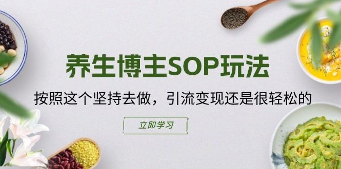 养生博主SOP玩法，按照这个坚持去做，引流变现还是很轻松的-LH资源分享网