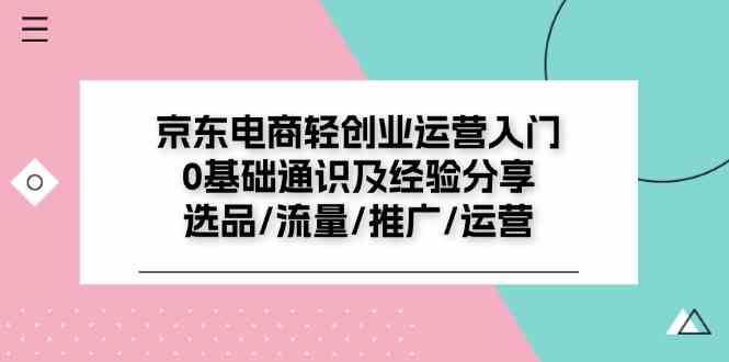 京东电商轻创业运营入门0基础通识及经验分享：选品/流量/推广/运营-LH资源分享网