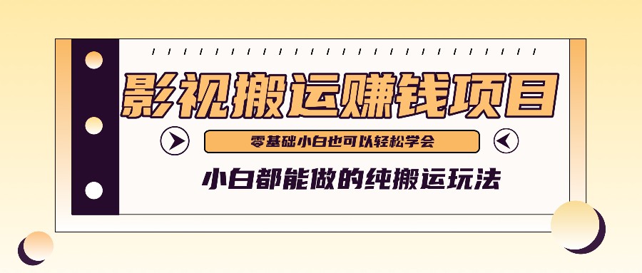 手把手教你操作影视搬运项目，小白都能做零基础也能赚钱-LH资源分享网