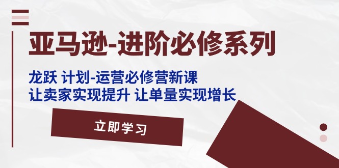 （11623期）亚马逊-进阶必修系列，龙跃 计划-运营必修营新课，让卖家实现提升 让单…-LH资源分享网