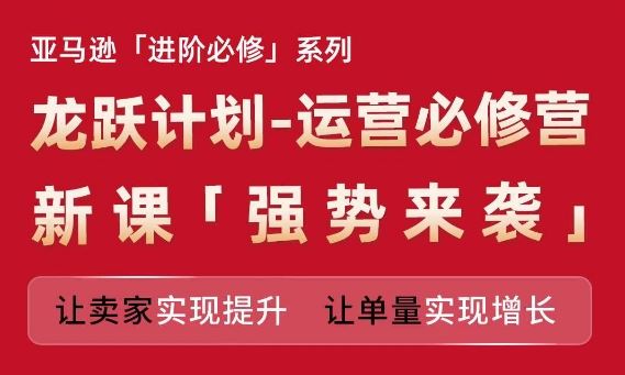 亚马逊进阶必修系列，龙跃计划-运营必修营新课，让卖家实现提升 让单量实现增长-LH资源分享网