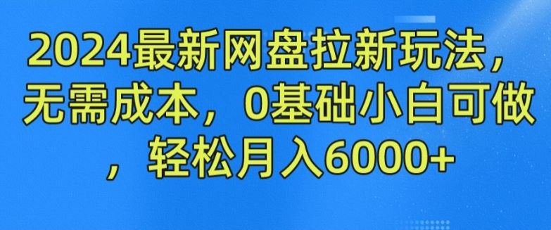 2024最新网盘拉新玩法，无需成本，0基础小白可做，轻松月入6000+【揭秘】-LH资源分享网