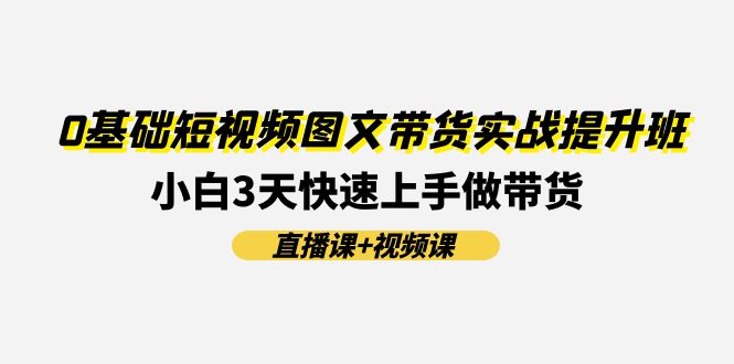 （11641期）0基础短视频图文带货实战提升班(直播课+视频课)：小白3天快速上手做带货-LH资源分享网