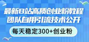 （11661期）最新B站高质创业粉教程，团队自用引流技术公开，每天稳定300+创业粉-LH资源分享网