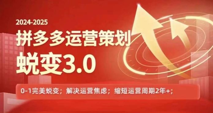 2024-2025拼多多运营策略蜕变3.0，0~1完美蜕变，解决信息焦虑-LH资源分享网