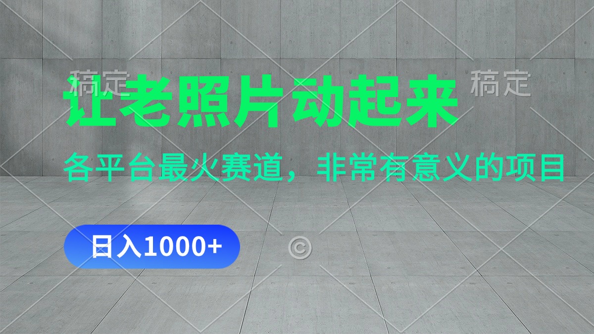 （11671期）让老照片动起来，一天变现1000+，各平台最火赛道，看完就会-LH资源分享网