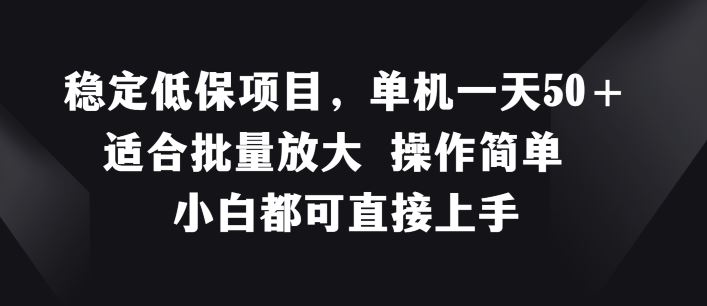 稳定低保项目，单机一天50+适合批量放大 操作简单 小白都可直接上手【揭秘】-LH资源分享网