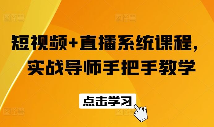 短视频+直播系统课程，实战导师手把手教学-LH资源分享网