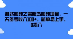 游戏搬砖之冒险岛搬砖项目，一天多号收入100+，简单易上手，0投入【揭秘】-LH资源分享网