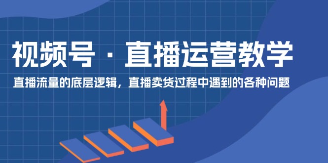 视频号直播运营教学：直播流量的底层逻辑，直播卖货过程中遇到的各种问题-LH资源分享网
