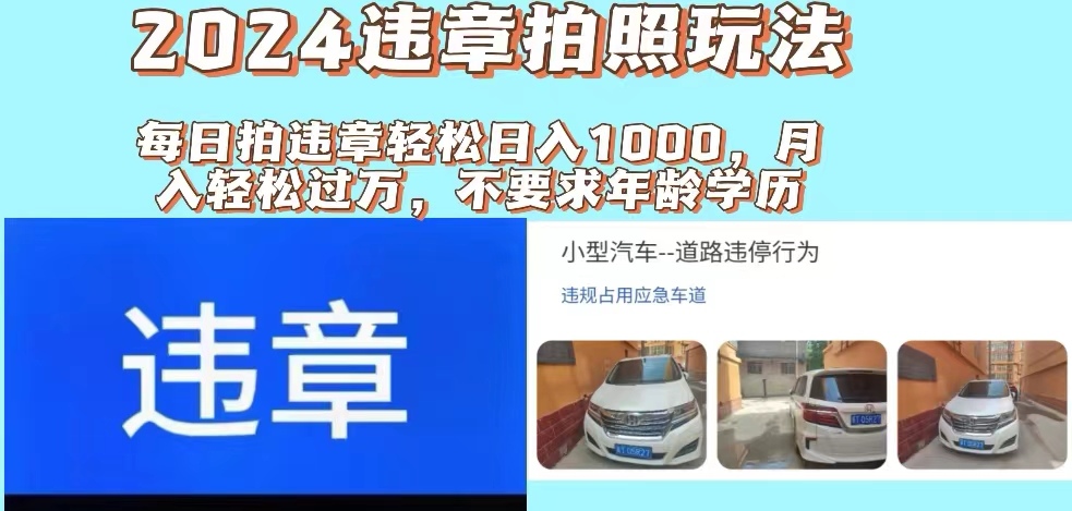 （11743期）2024违章拍照新玩法，推广躺赚+拍照赚钱双模式，日入1000+-LH资源分享网