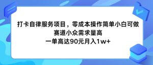 打卡自律服务项目，零成本操作简单小白可做，赛道小众需求量高，一单高达90元月入1w+-LH资源分享网