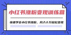 （11762期）2024小红书涨粉变现训练营，快速学会小红书涨粉，月入十万轻松变现(40节)-LH资源分享网