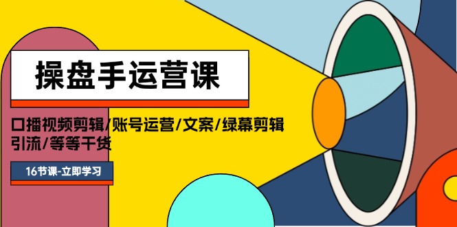 （11803期）操盘手运营课程：口播视频剪辑/账号运营/文案/绿幕剪辑/引流/干货/16节-LH资源分享网