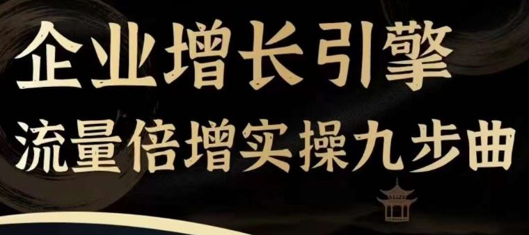 企业增长引擎流量倍增实操九步曲，一套课程帮你找到快速、简单、有效、可复制的获客+变现方式，-LH资源分享网