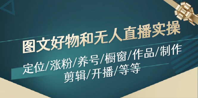 图文好物和无人直播实操：定位/涨粉/养号/橱窗/作品/制作/剪辑/开播/等等-LH资源分享网