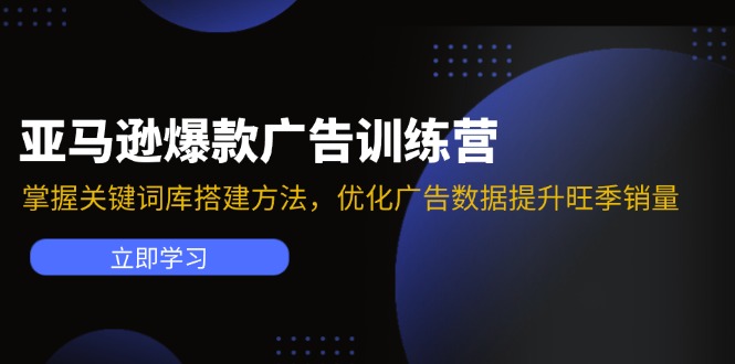 （11858期）亚马逊爆款广告训练营：掌握关键词库搭建方法，优化广告数据提升旺季销量-LH资源分享网