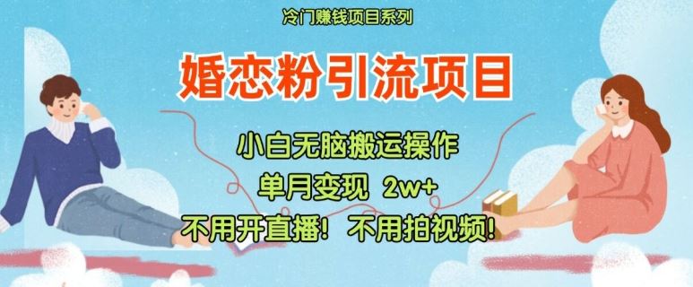 小红书婚恋粉引流，不用开直播，不用拍视频，不用做交付【揭秘】-LH资源分享网