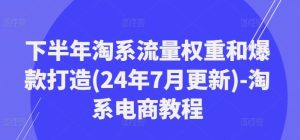 下半年淘系流量权重和爆款打造(24年7月更新)-淘系电商教程-LH资源分享网