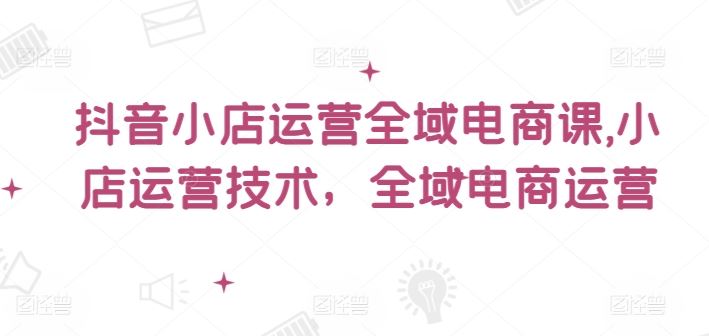 抖音小店运营全域电商课，​小店运营技术，全域电商运营-LH资源分享网