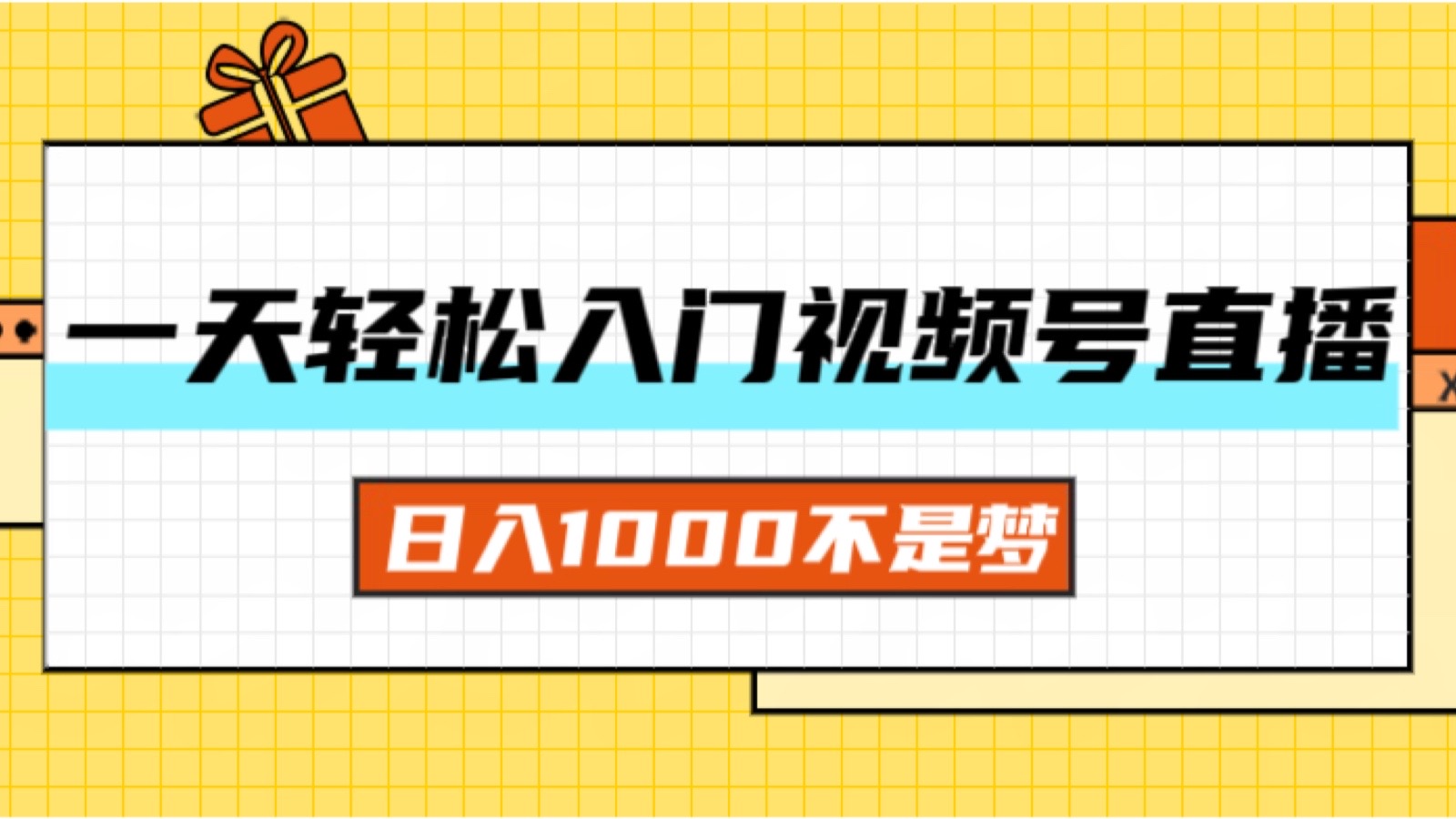 （11906期）一天入门视频号直播带货，日入1000不是梦-LH资源分享网