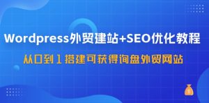 (11911期)WordPress-外贸建站+SEO优化教程:从0到1搭建可获得询盘外贸网站-57节课-LH资源分享网