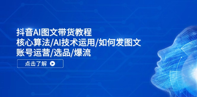 （11958期）抖音AI图文带货教程：核心算法/AI技术运用/如何发图文/账号运营/选品/爆流-LH资源分享网