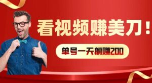 看视频赚美刀:每小时40+,多号矩阵可放大收益【揭秘】-LH资源分享网