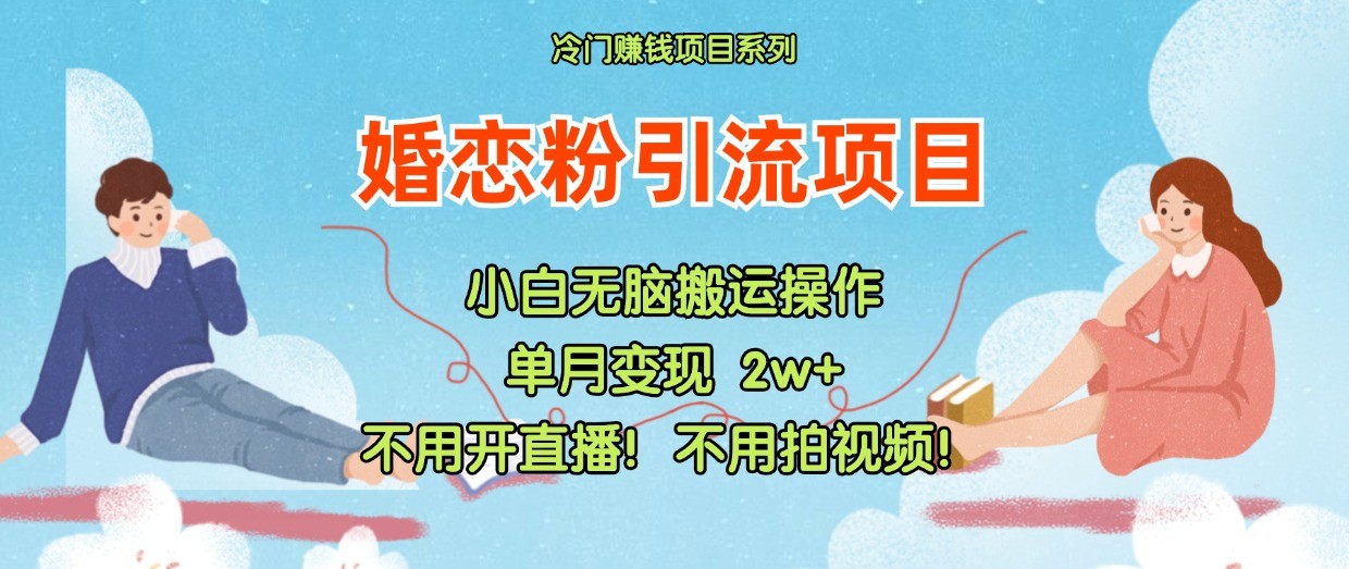 小红书婚恋粉引流，不用开直播！不用拍视频！不用做交付-LH资源分享网