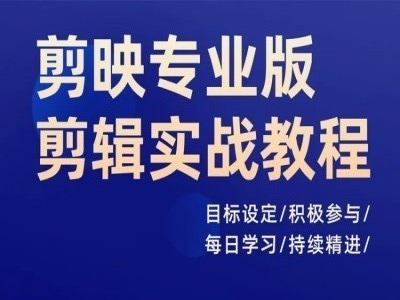 剪映专业版剪辑实战教程，目标设定/积极参与/每日学习/持续精进-LH资源分享网