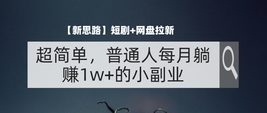 （11980期）【新思路】短剧+网盘拉新，超简单，普通人每月躺赚1w+的小副业-LH资源分享网