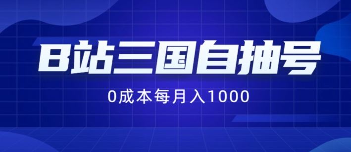 B站三国自抽号项目，0成本纯手动，每月稳赚1000【揭秘】-LH资源分享网
