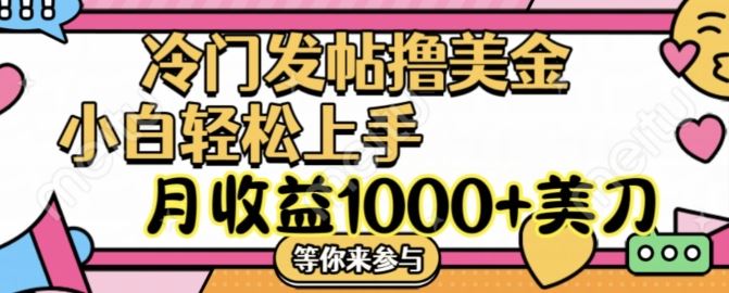 冷门发帖撸美金项目，月收益1000+美金，简单无脑，干就完了【揭秘】-LH资源分享网