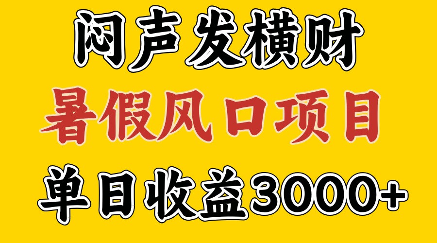 30天赚了7.5W 暑假风口项目，比较好学，2天左右上手-LH资源分享网