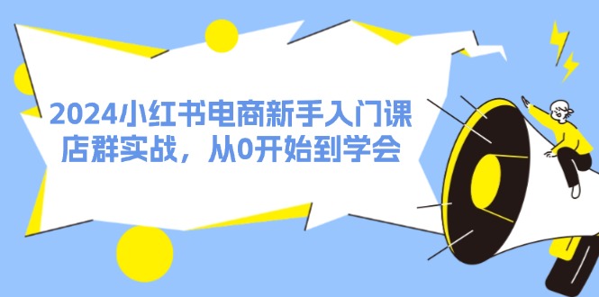 2024小红书电商新手入门课，店群实战，从0开始到学会（31节）-LH资源分享网