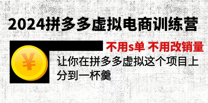 （12024期）2024拼多多虚拟电商训练营 不s单 不改销量  做虚拟项目分一杯羹(更新10节)-LH资源分享网
