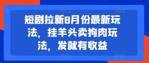 短剧拉新8月份最新玩法，挂羊头卖狗肉玩法，发就有收益-LH资源分享网