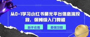 从0-1学习小红书聚光平台信息流投放，保姆级入门教程-LH资源分享网