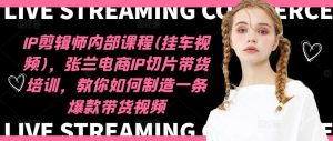 IP剪辑师内部课程(挂车视频),张兰电商IP切片带货培训,教你如何制造一条爆款带货视频-LH资源分享网