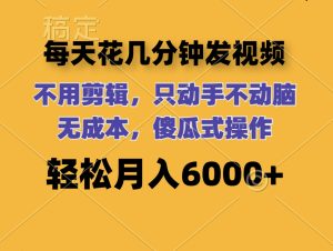 （12119期）每天花几分钟发视频 无需剪辑 动手不动脑 无成本 傻瓜式操作 轻松月入6…-LH资源分享网