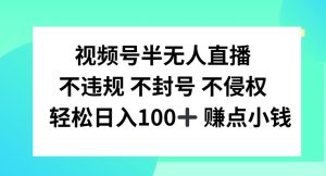 视频号半无人直播，不违规不封号，轻松日入100+-LH资源分享网