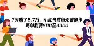 （12192期）7天收了2.7万，小红书咸鱼无脑操作，每单利润500至3000-LH资源分享网