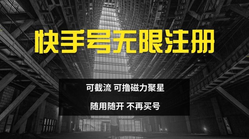 快手无限注册，可截流，可撸磁力聚星，随用随开，不再买号【揭秘】-LH资源分享网