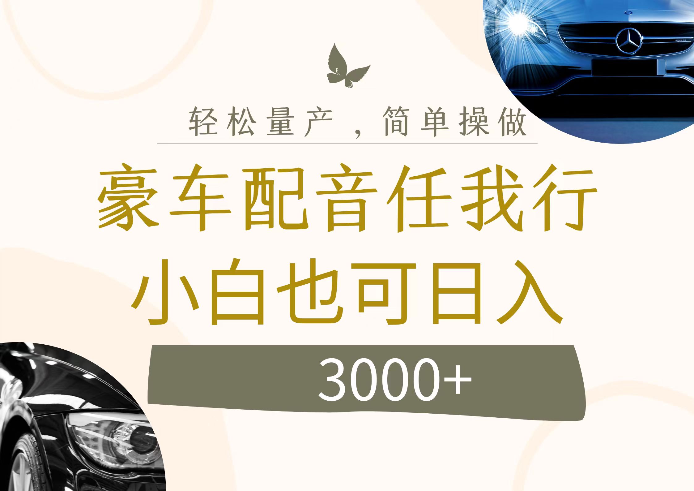 （12206期）不为人知的暴力小项目，豪车配音，日入3000+-LH资源分享网