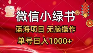 （12237期）微信小绿书，蓝海项目，无脑操作，一天十几分钟，单号日入1000+-LH资源分享网